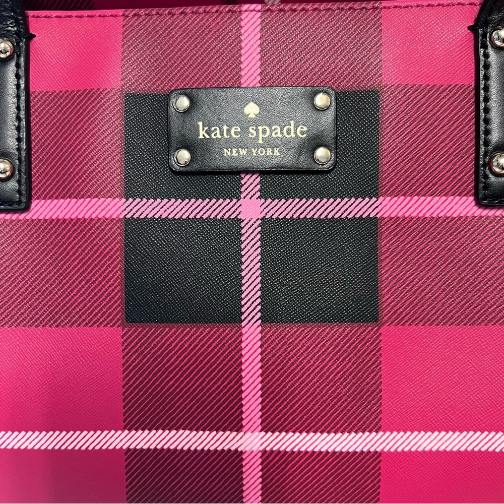 Kate Spade Pink Plaid Tote - Picture 2 of 16